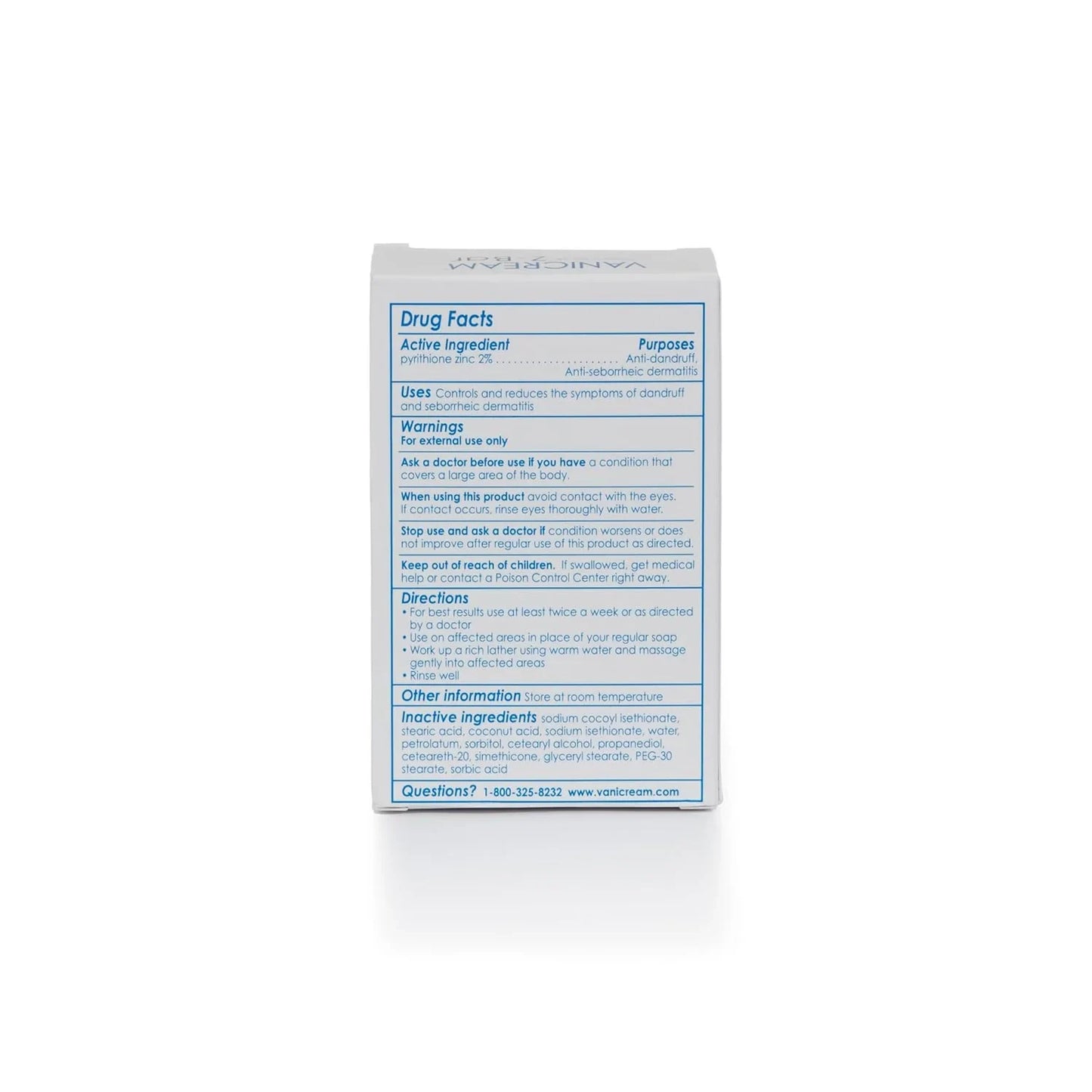 Vanicream Z-Bar, Seborrheic Dermatitis & Anti-Dandruff Medicated Cleansing Bar, 2% Pyrithione Zinc Z-Bar Helps Relieve Itching, Redness and Flaking, 3.5 OZ - USA in UK
