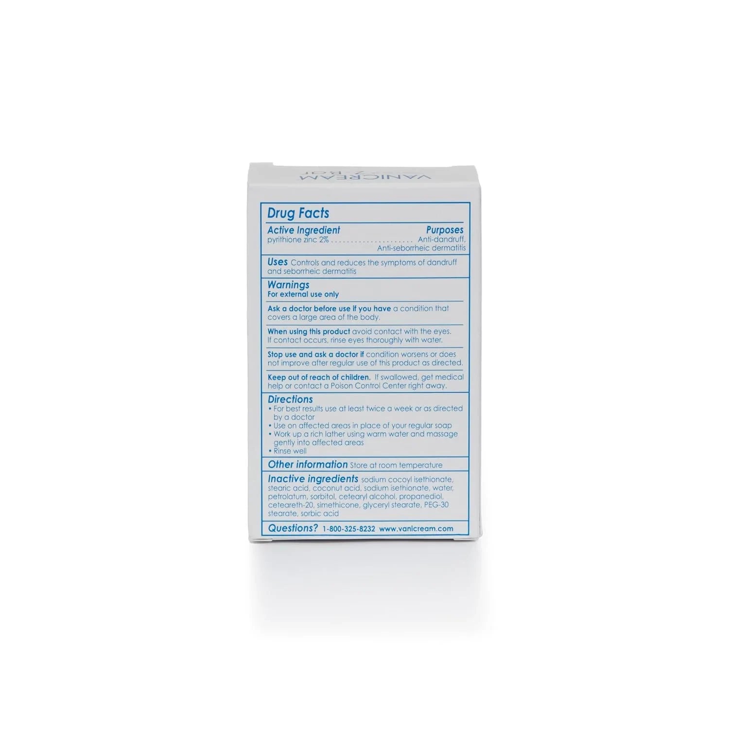 Vanicream Z-Bar, Seborrheic Dermatitis & Anti-Dandruff Medicated Cleansing Bar, 2% Pyrithione Zinc Z-Bar Helps Relieve Itching, Redness and Flaking, 3.5 OZ - USA in UK