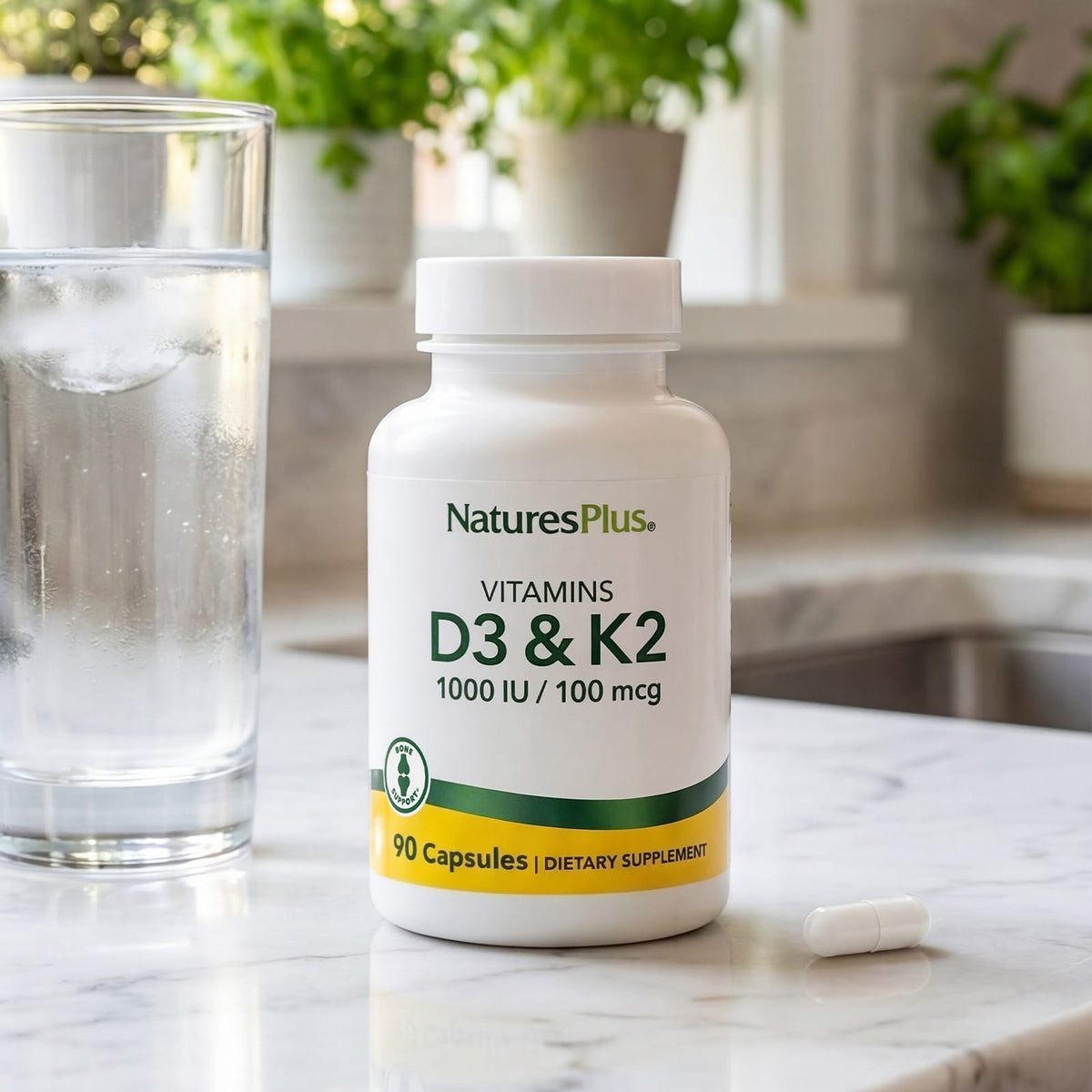 NaturesPlus Vitamin D3 & K2, 90 Capsules - view 5