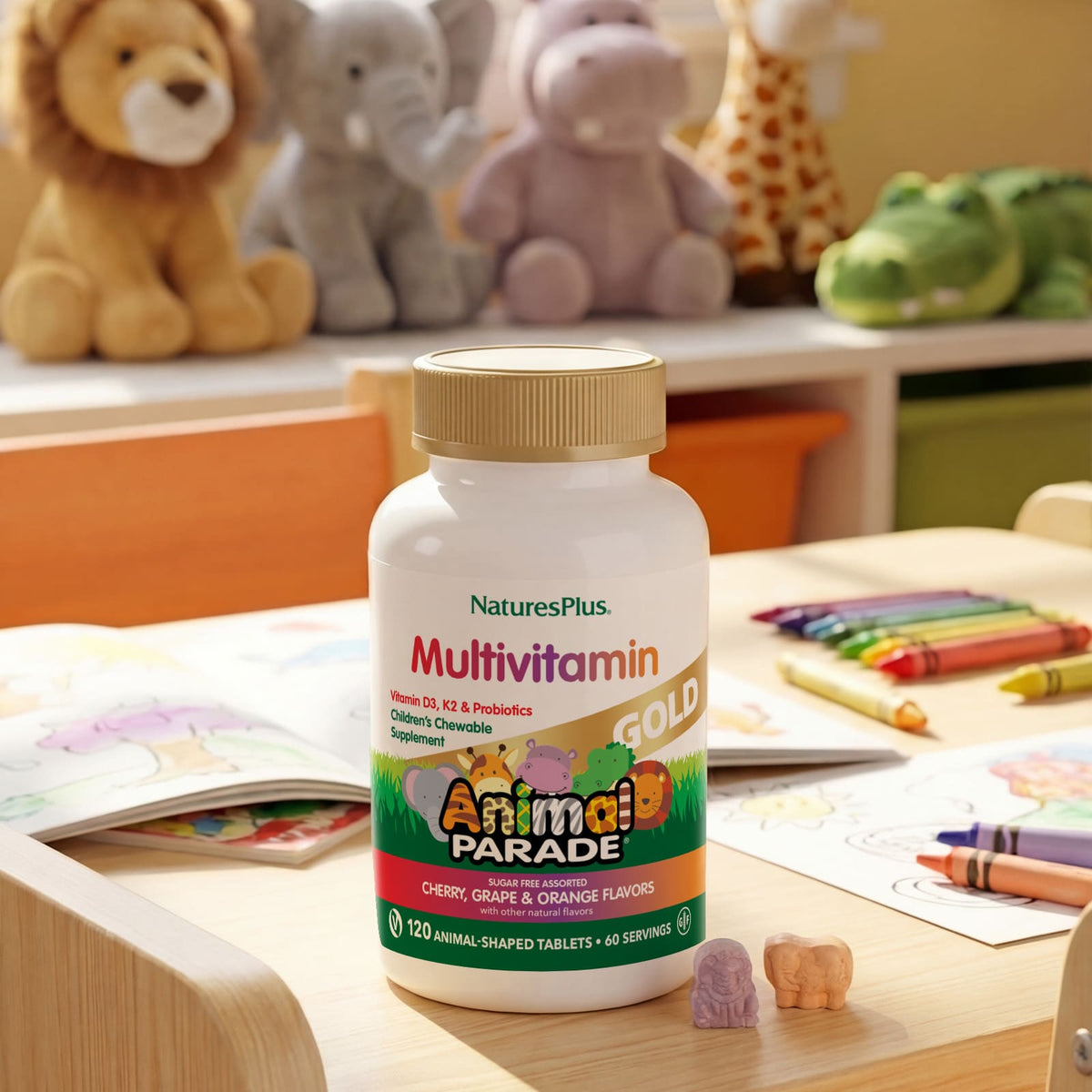 NaturesPlus Animal Parade Gold Children's Multivitamin, Assorted, 120 Tablets - view 6