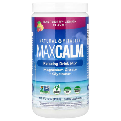 Natural Vitality MaxCalm Magnesium Drink Mix, Raspberry Lemon, 453 g (16 oz)
