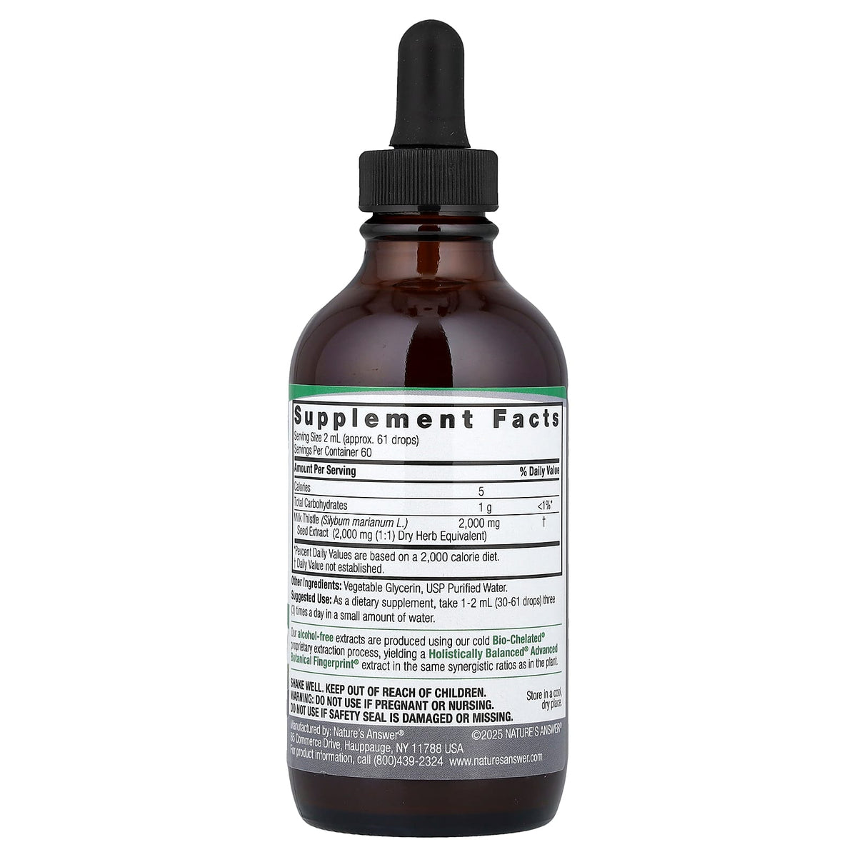 Nature's Answer Milk Thistle Seed Fluid Extract, Alcohol-Free, 120 ml (4 fl oz) - view 2