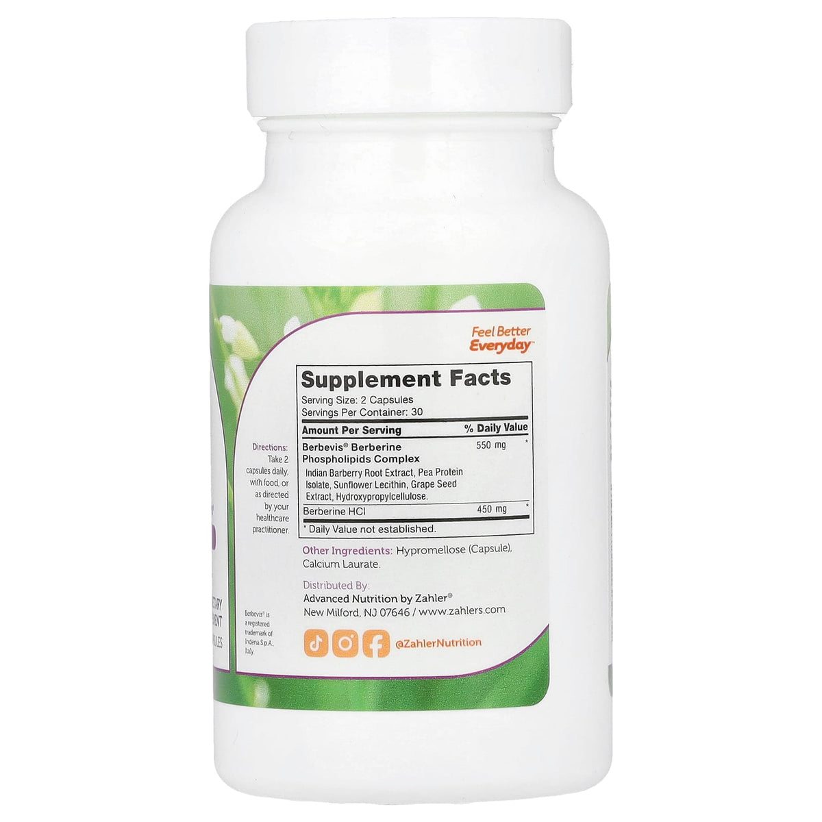 Zahler Berberine, 60 Capsules - view 2