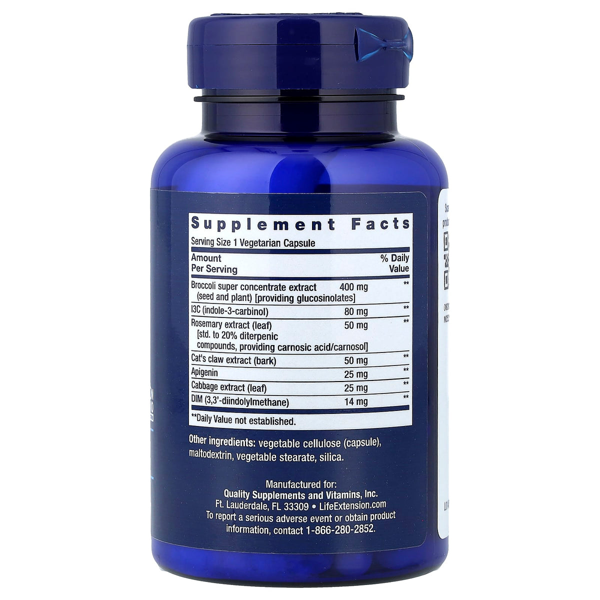 Life Extension Cruciferous Vegetable Extract Blend, 60 Vegetarian Capsules - view 2