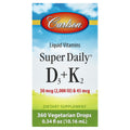 Carlson Super Daily D3 + K2 Drops, 50 mcg D3 & 45 mcg K2, 10.16 ml (0.34 fl oz)