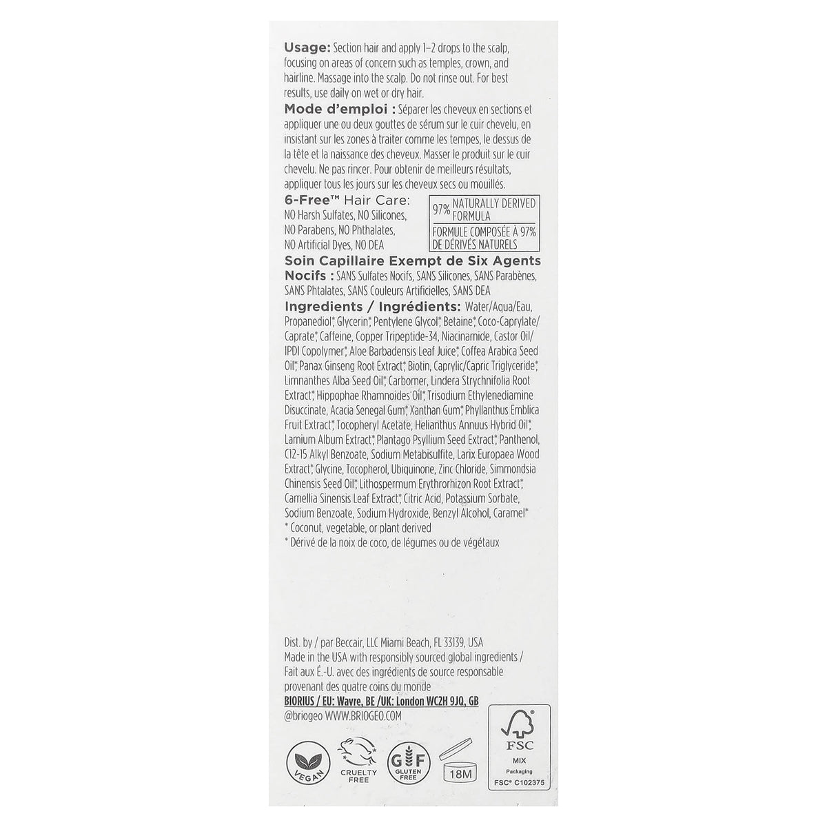Briogeo Destined for Density Caffeine + Biotin Serum, 1.5 fl oz (45 ml) - view 3