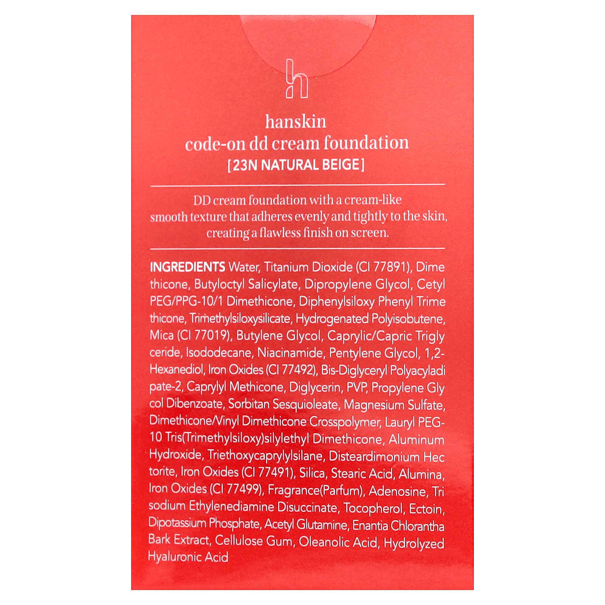 Hanskin Code-On D.D Cream Foundation, 23N Natural Beige, 1.18 fl oz (35 ml) - view 3