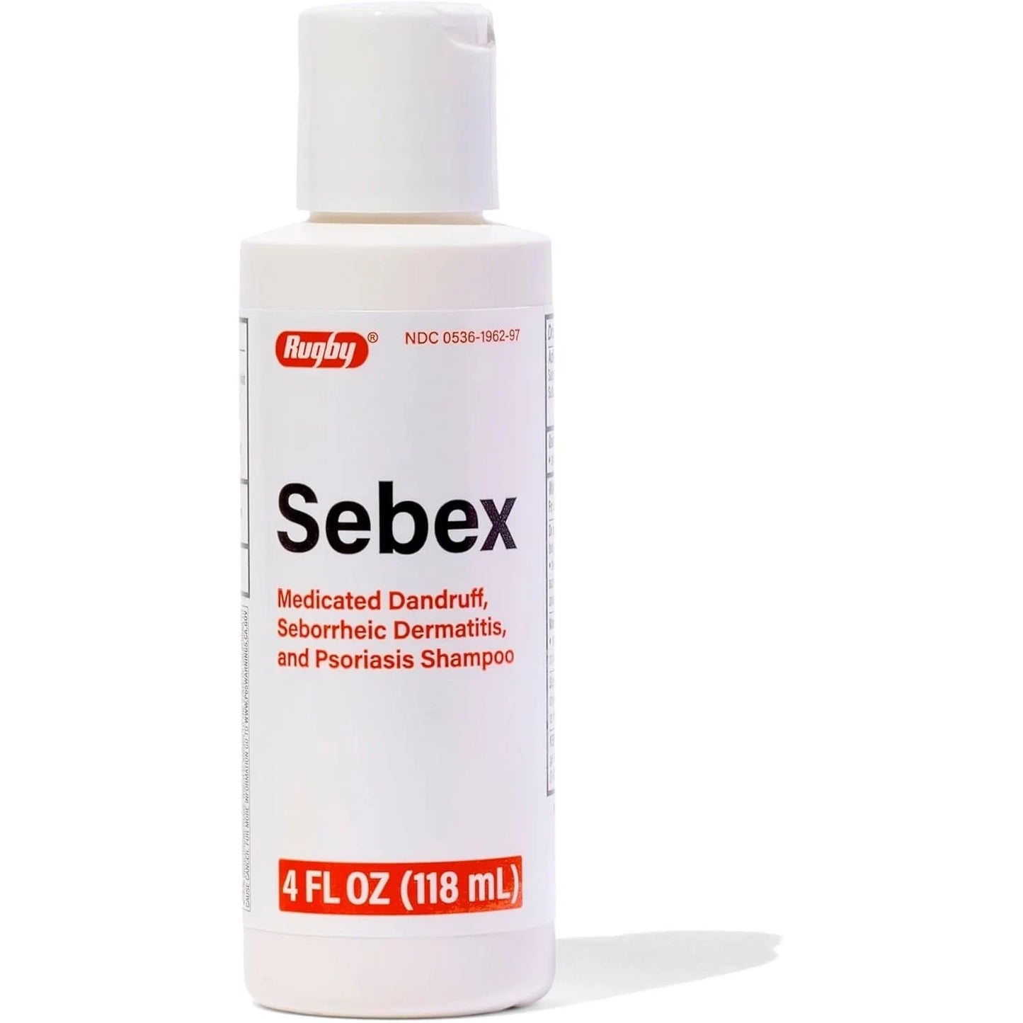 Rugby Sebex Medicated Dandruff Shampoo for Women and Men - 2% Sulfur and 2% Salicylic Acid Anti-Dandruff Shampoo - Helps with Symptoms of Seborrheic Dermatitis and Psoriasis - 4 Oz. (1 Pack) - USA in UK