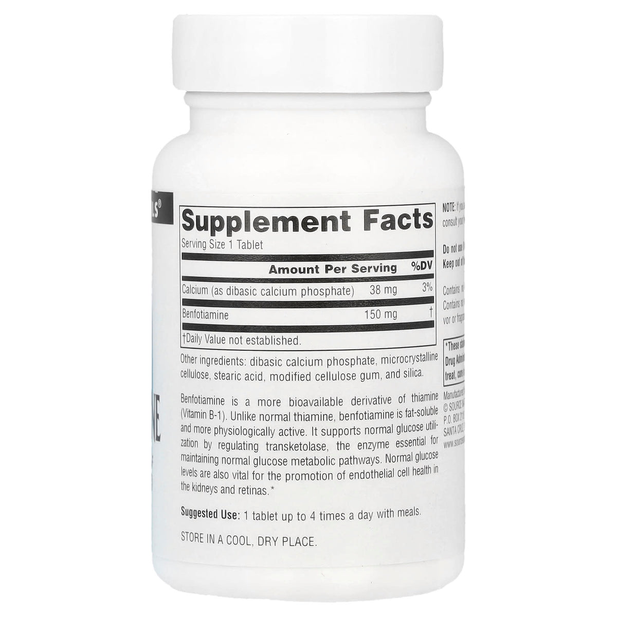 Source Naturals Benfotiamine, 120 Tablets - view 2