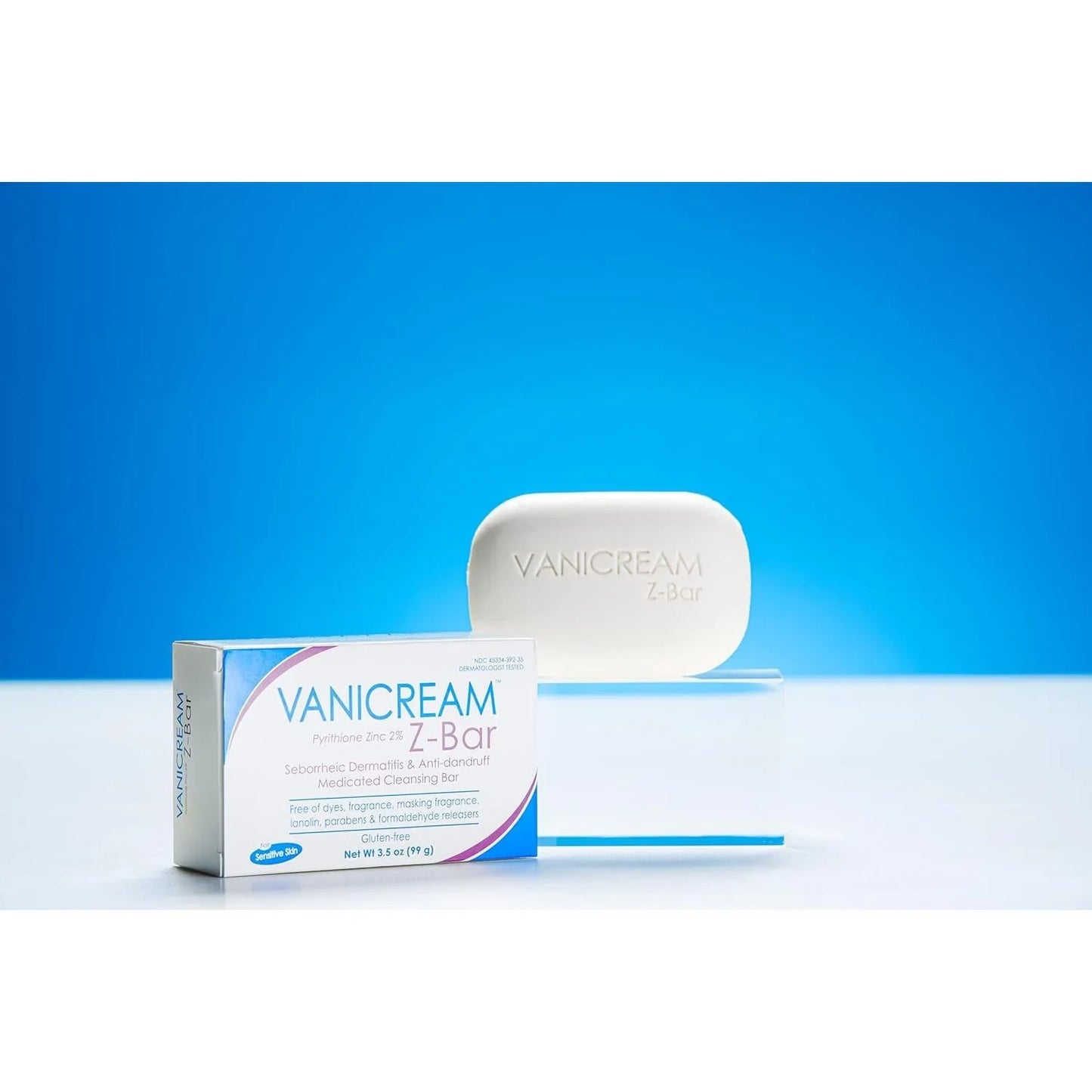 Vanicream Z-Bar, Seborrheic Dermatitis & Anti-Dandruff Medicated Cleansing Bar, 2% Pyrithione Zinc Z-Bar Helps Relieve Itching, Redness and Flaking, 3.5 OZ - USA in UK