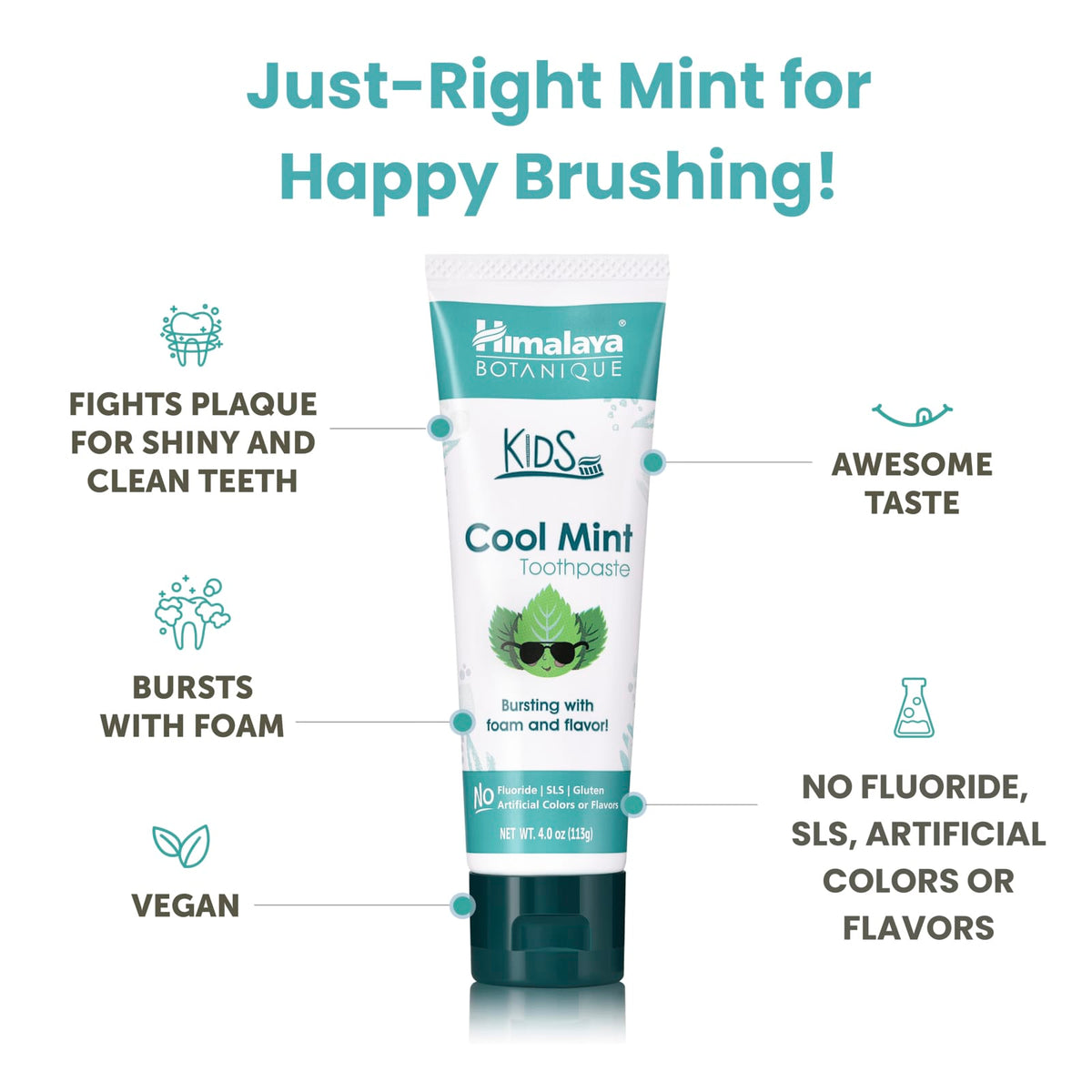Himalaya Botanique Kids Toothpaste, Cool Mint, 113 g - view 6