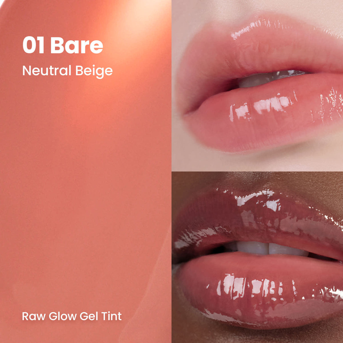 Hince Raw Glow Gel Tint Lip Colour R001 Bare 4 ml - view 6