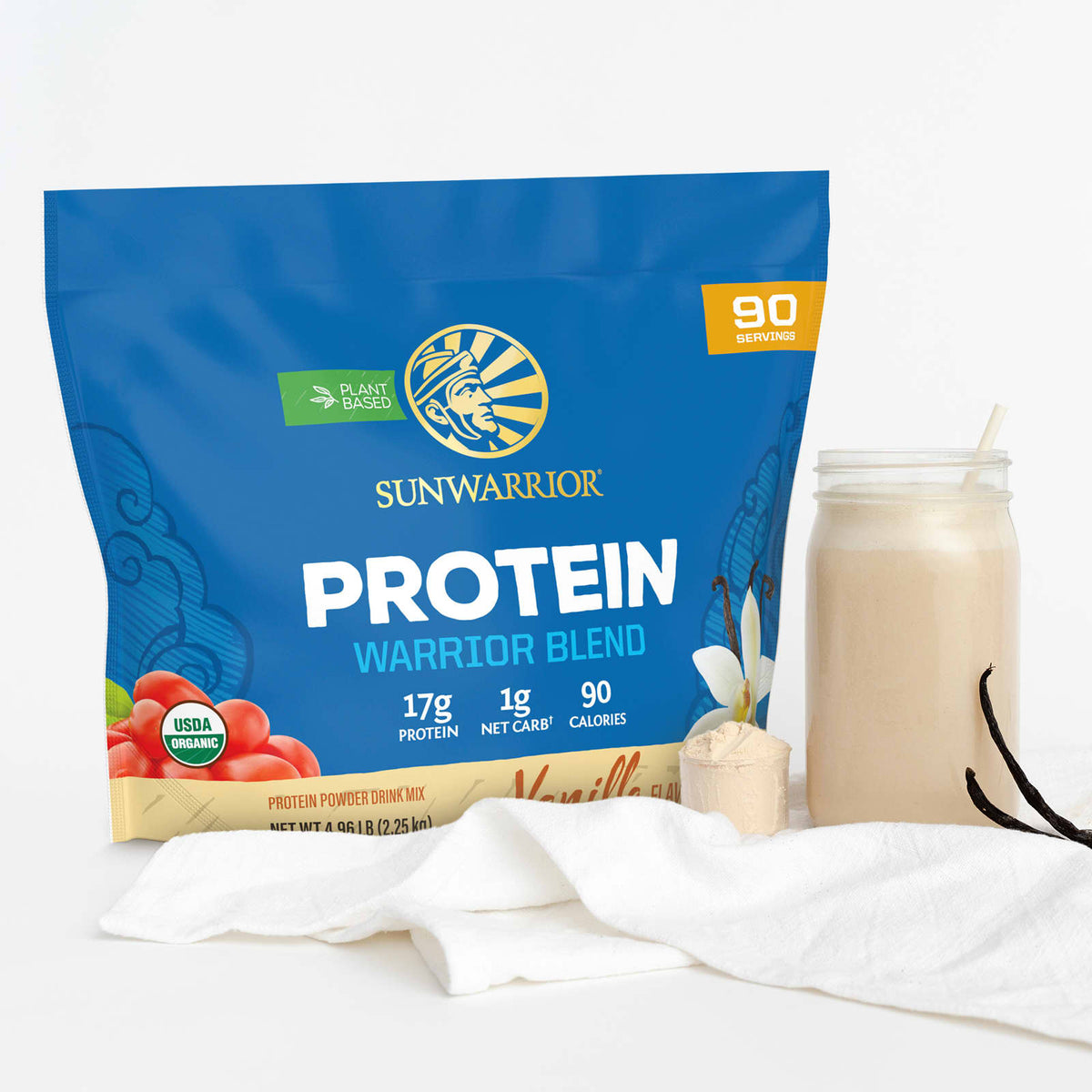 Sunwarrior Warrior Blend Protein, Vanilla, 2.25 kg (4.96 lb) - view 6