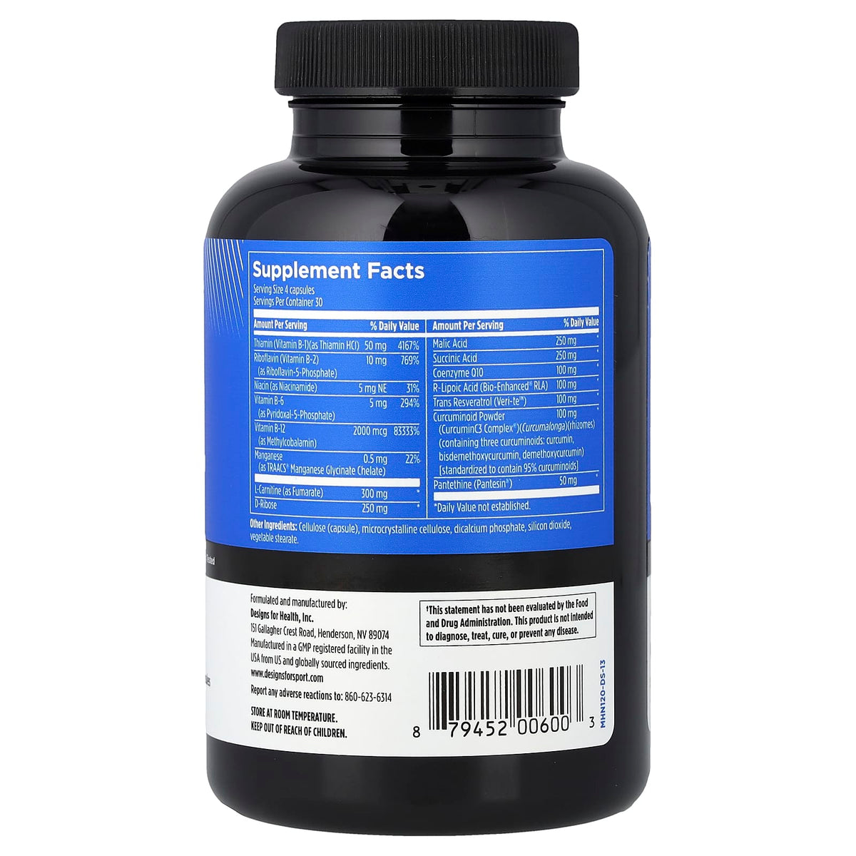 Designs For Health Designs For Sport Mito NRG, 120 Vegetarian Capsules - view 2