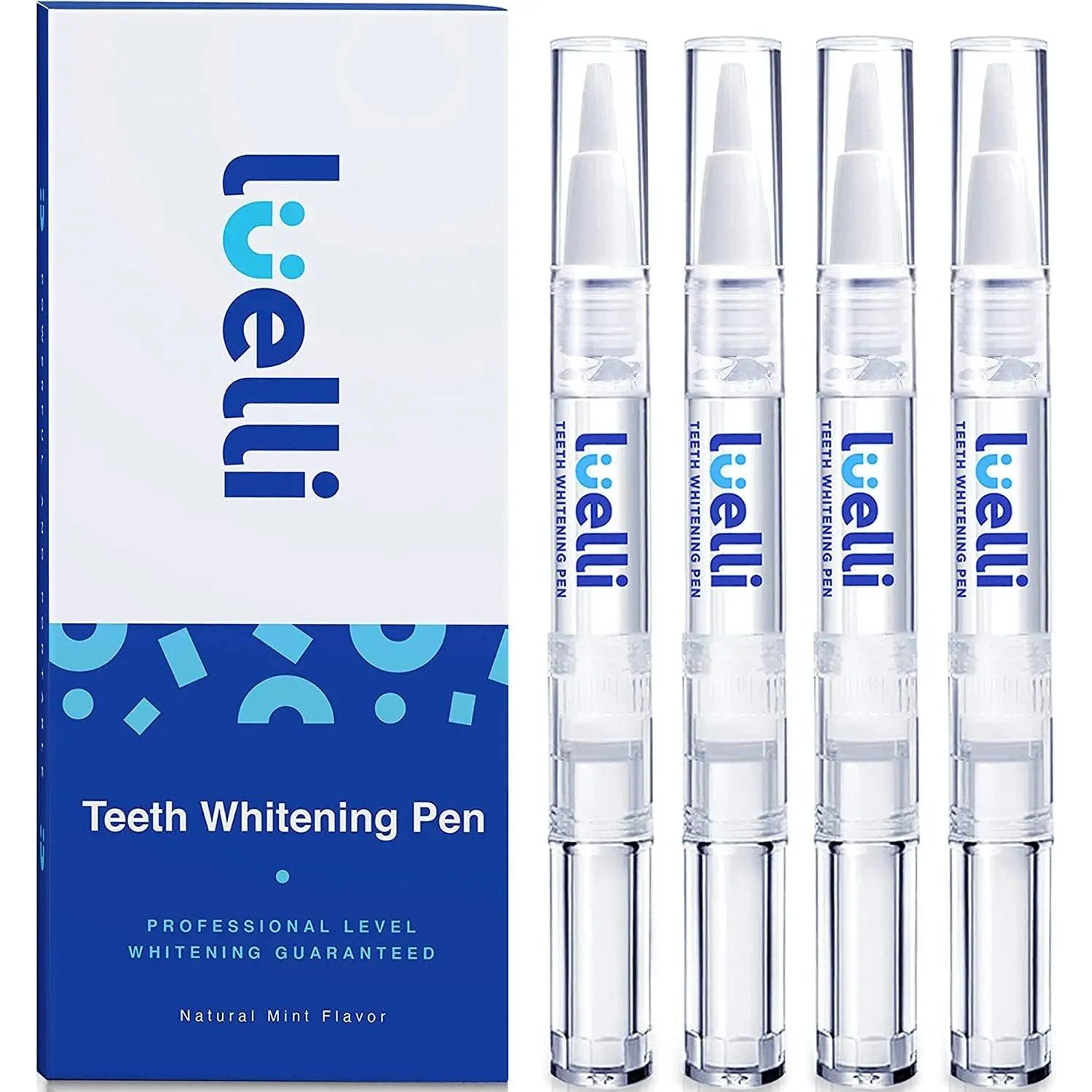 LUELLI Professional Teeth Whitening Pen for a White Smile - 4 Tooth Stain Remover Gel Pens with 35% Carbamide Peroxide - Home Dental Products for Sensitive Teeth