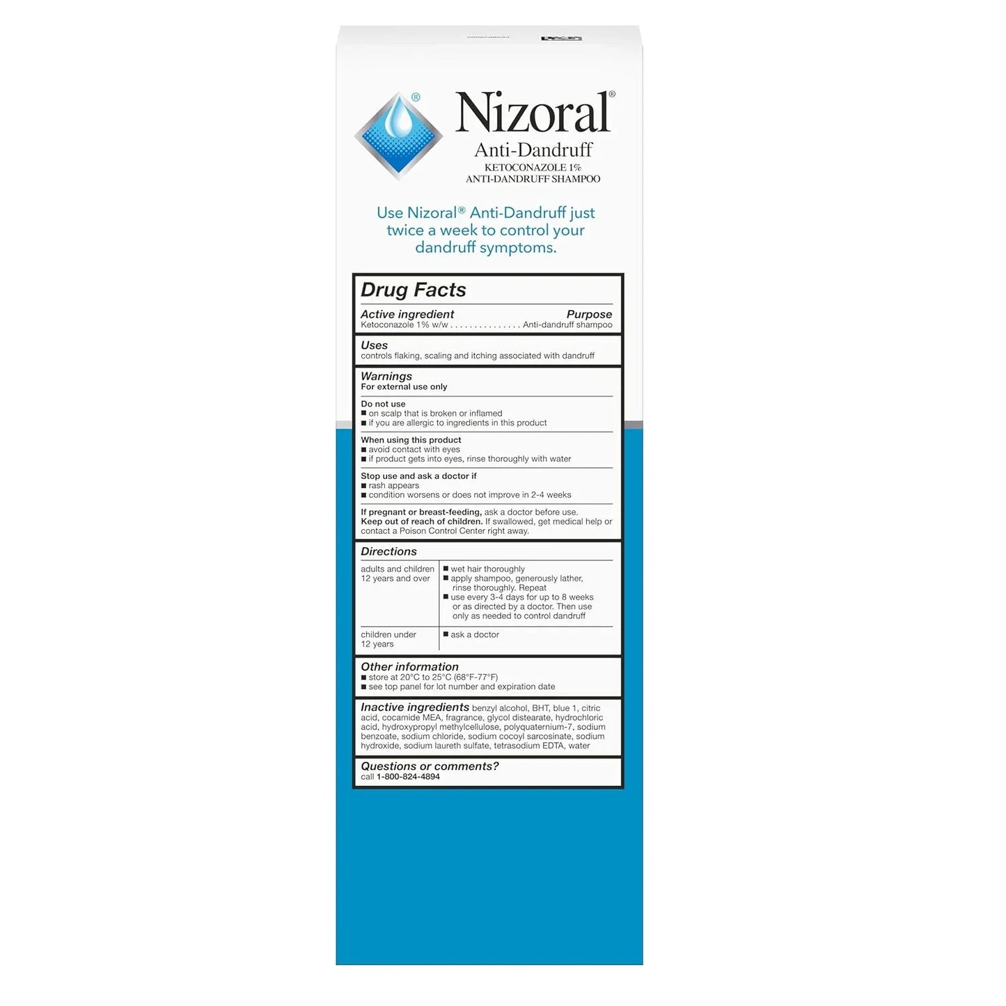 Nizoral Anti-Dandruff Shampoo with 1% Ketoconazole, Fresh Scent, 14 Fl Oz - USA in UK