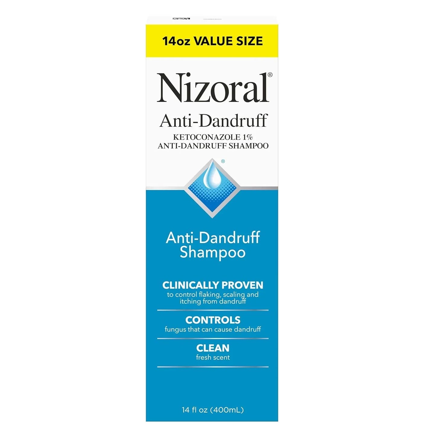 Nizoral Anti-Dandruff Shampoo with 1% Ketoconazole, Fresh Scent, 14 Fl Oz - USA in UK