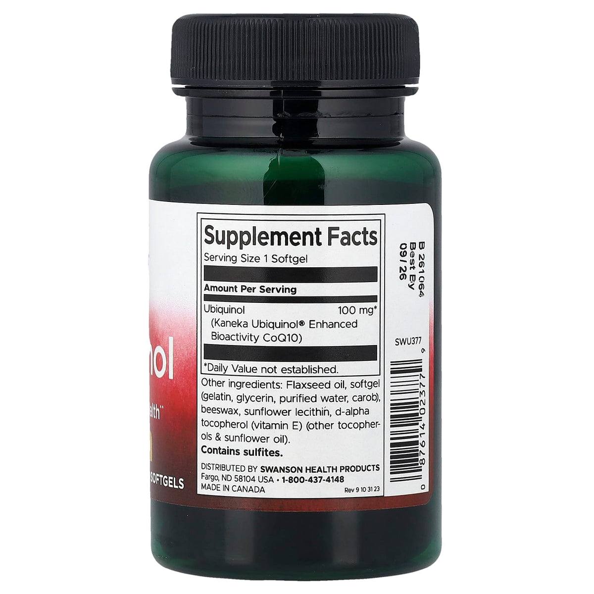 Swanson Vitamins Ubiquinol, 100 mg, 60 Softgels - view 2