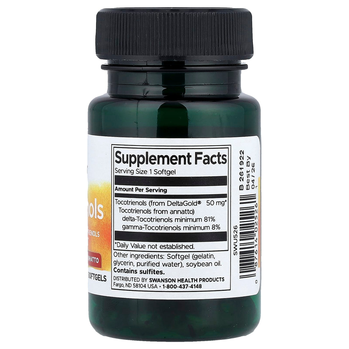 Swanson Vitamins Tocotrienols From Annatto, 50 mg, 60 Softgels - view 2