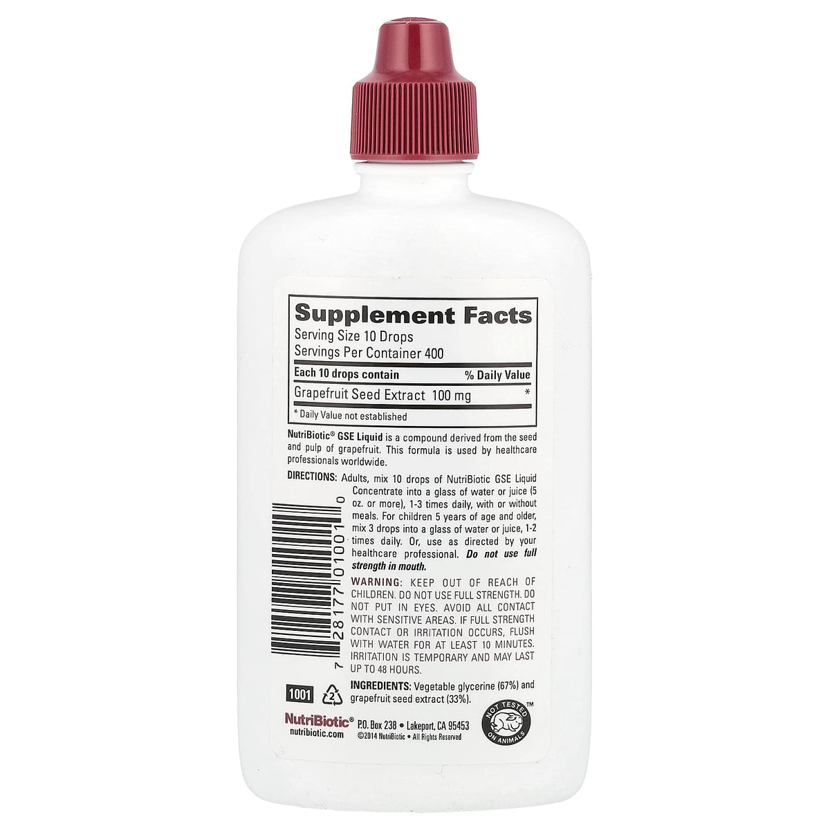 NutriBiotic Vegan GSE Grapefruit Seed Extract Liquid, 100 mg, 118 ml - view 2