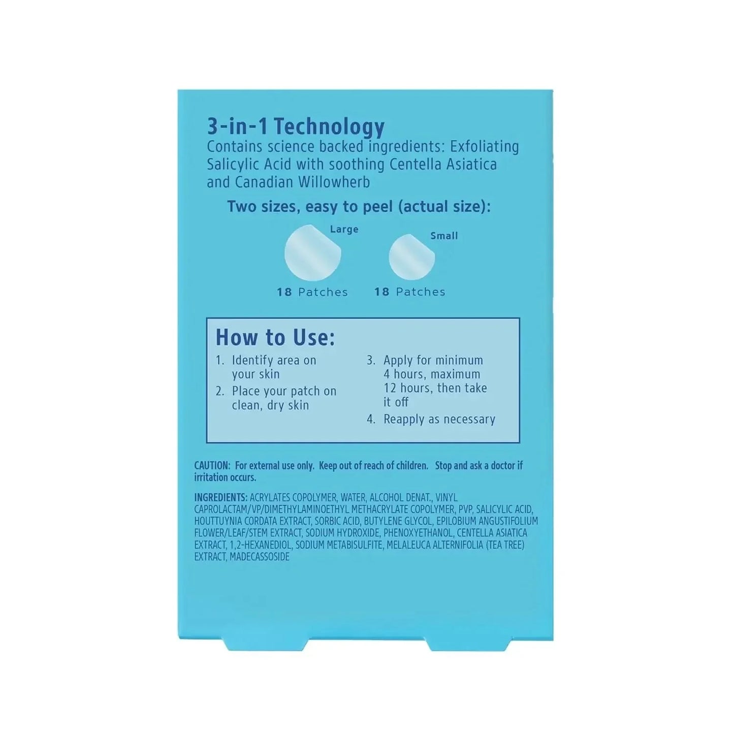 Differin Acne Patches, Pimple Patches for Acne Prone Skin, Formulated with Salicylic Acid and Centella, Fast Triple Action Power Patch for Day & Night, Dermatologist Tested, 36 Count - USA in UK