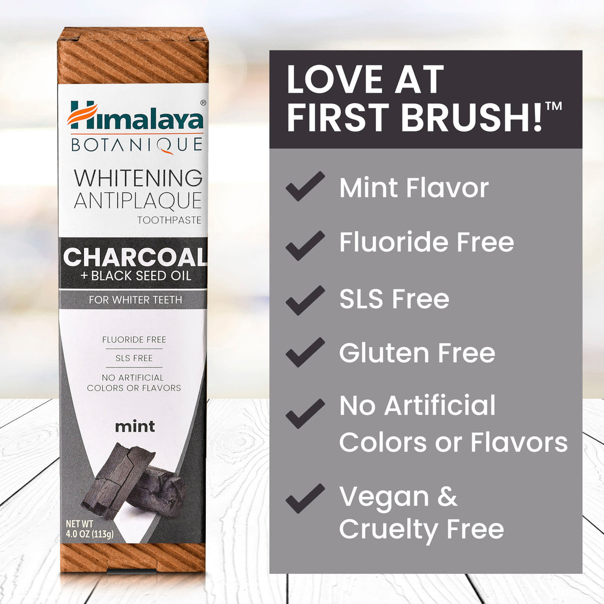 Himalaya Whitening Antiplaque Toothpaste, Charcoal + Black Seed Oil, Mint, 113 g - view 6