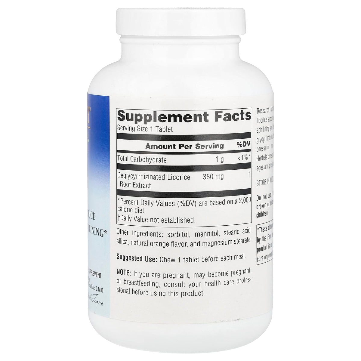 Planetary Herbals DGL, 380 mg, 200 Chewable Tablets - view 2