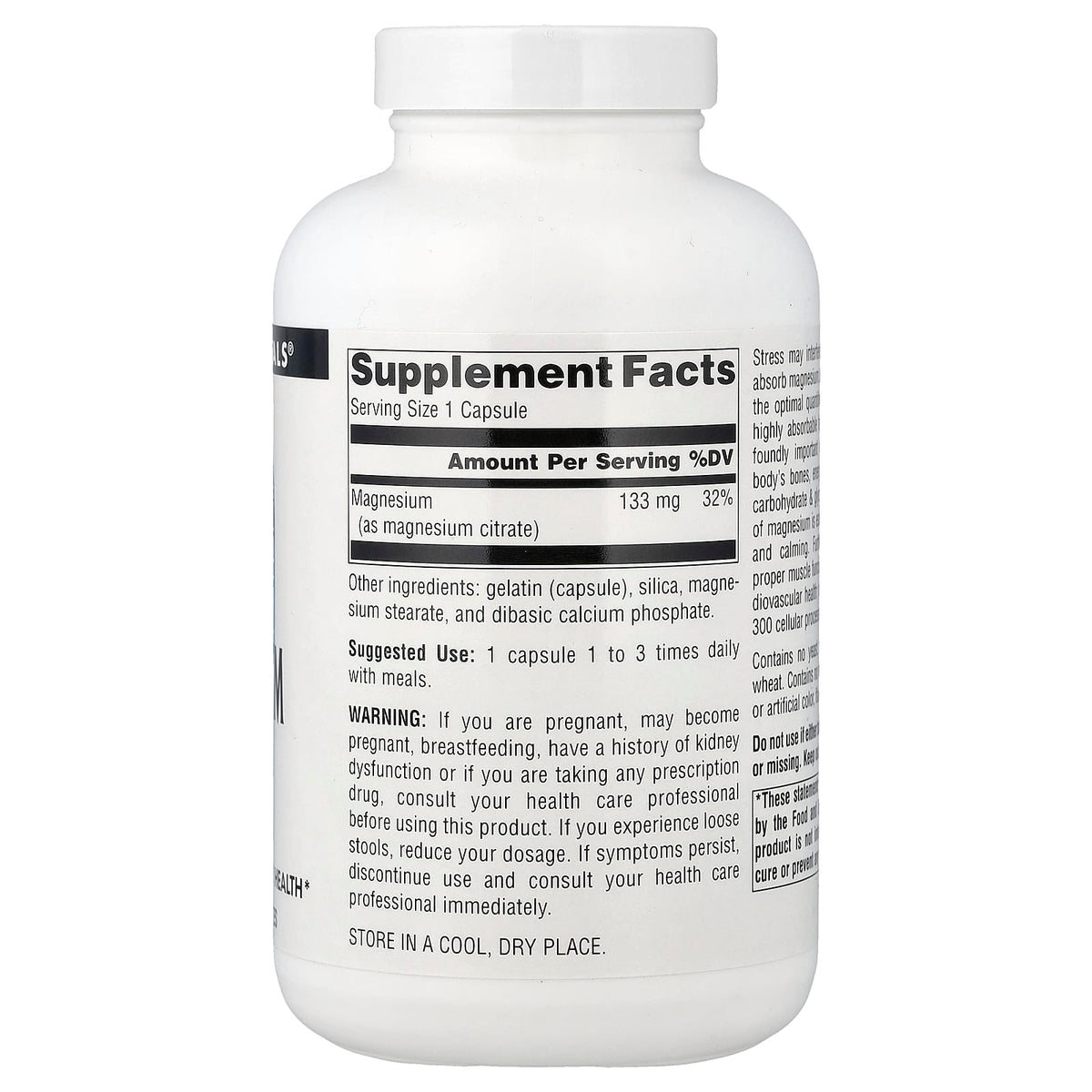 Source Naturals Magnesium Citrate, 133 mg, 180 Capsules - view 2