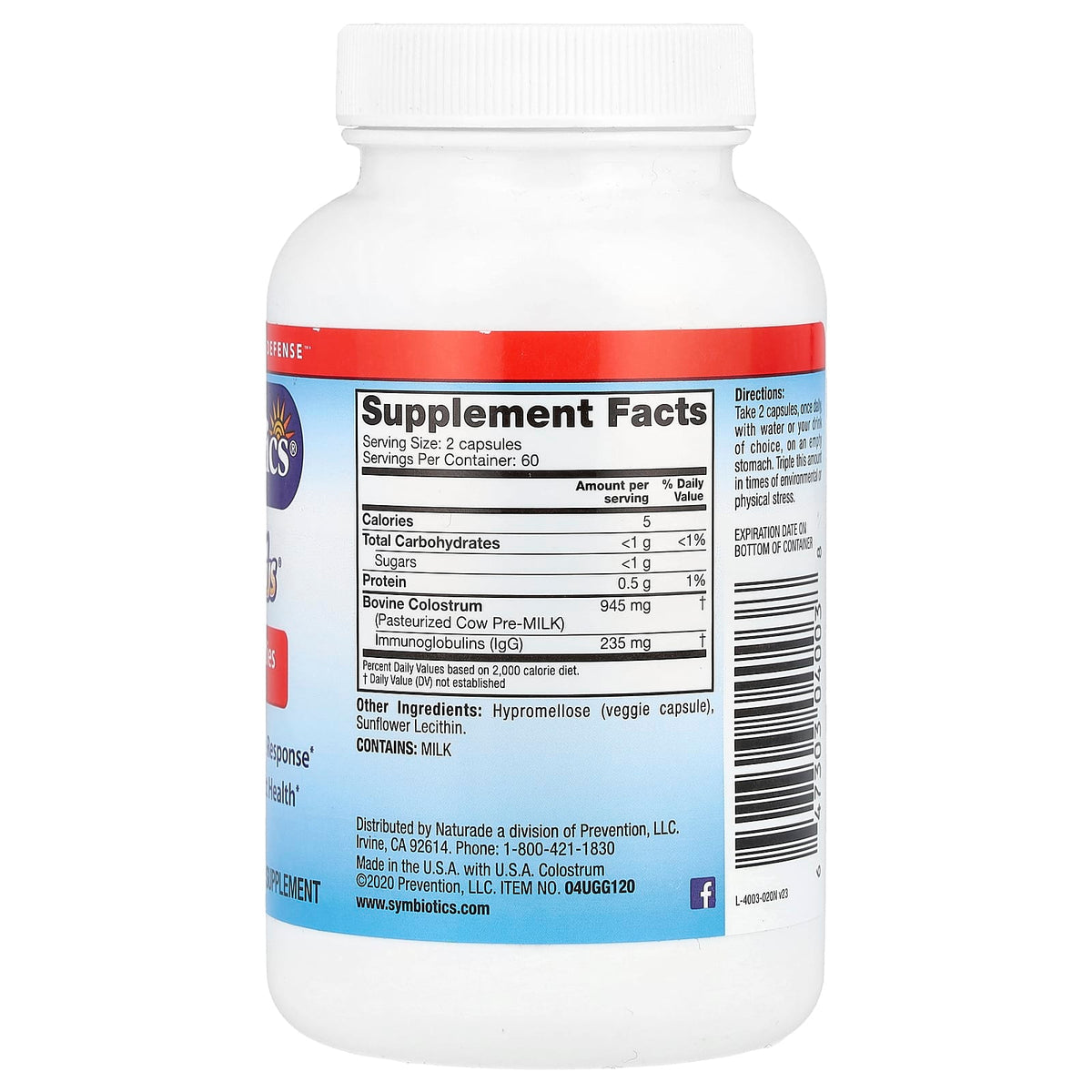Symbiotics Colostrum Plus, 120 Veg Capsules - view 2