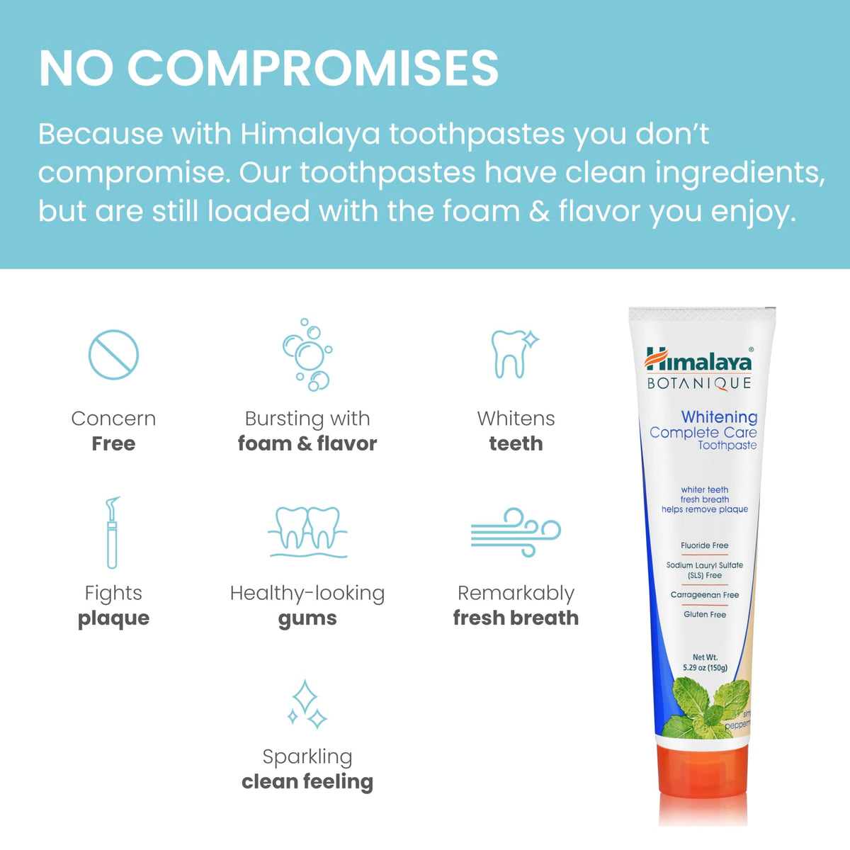Himalaya Botanique Whitening Complete Care Toothpaste, Simply Peppermint, 150 g - view 6