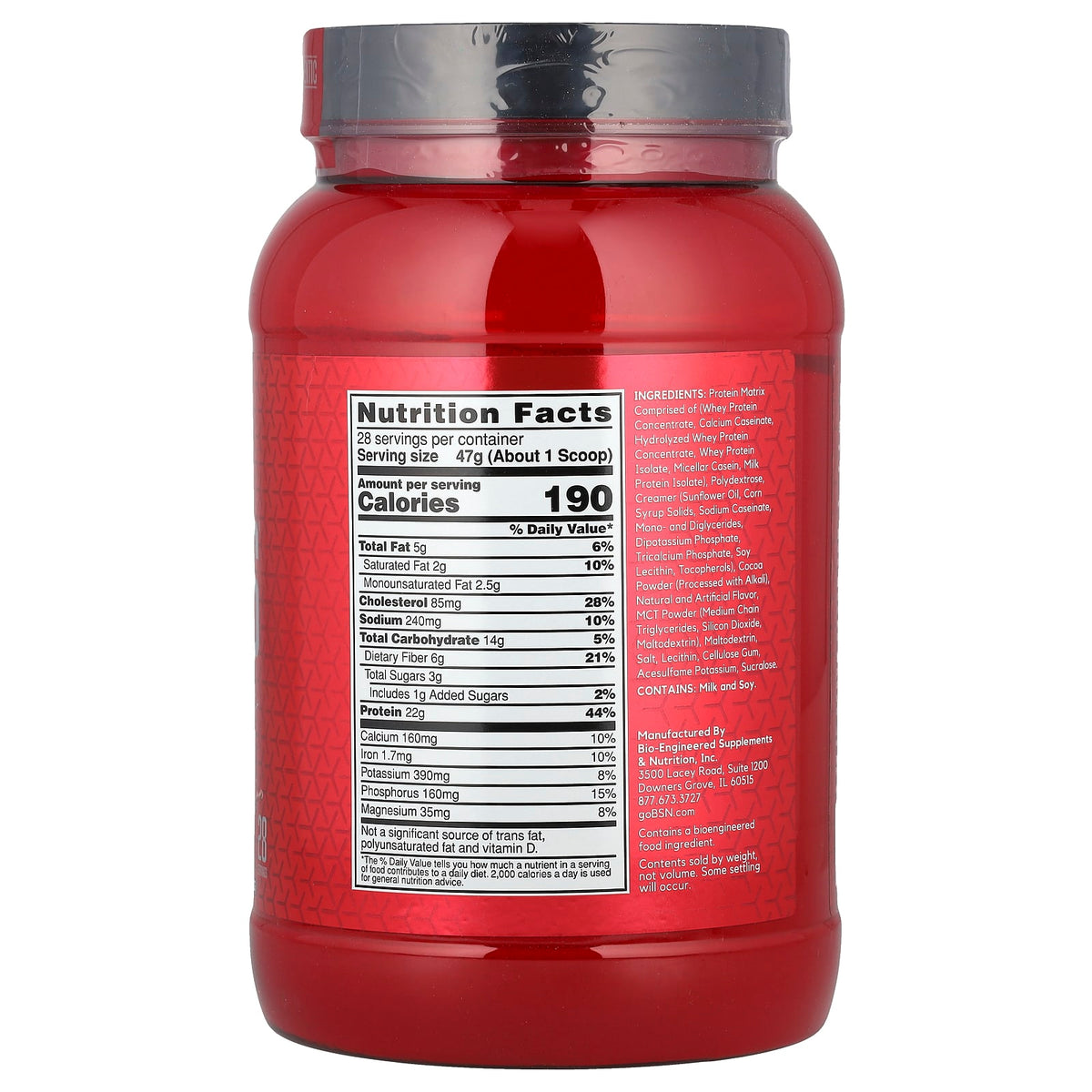 BSN Syntha-6 Ultra Premium Protein Matrix, Chocolate Milkshake, 1.32 kg (2.9 lb) - view 2