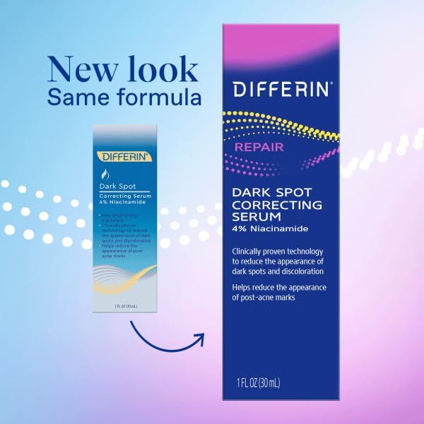Differin Dark Spot Correcting Face Serum, Dark Spot Correcting Serum by the makers of Differin Gel, Gentle Skin Care for Acne Prone Sensitive Skin, 1 oz (Packaging May Vary) - USA in UK
