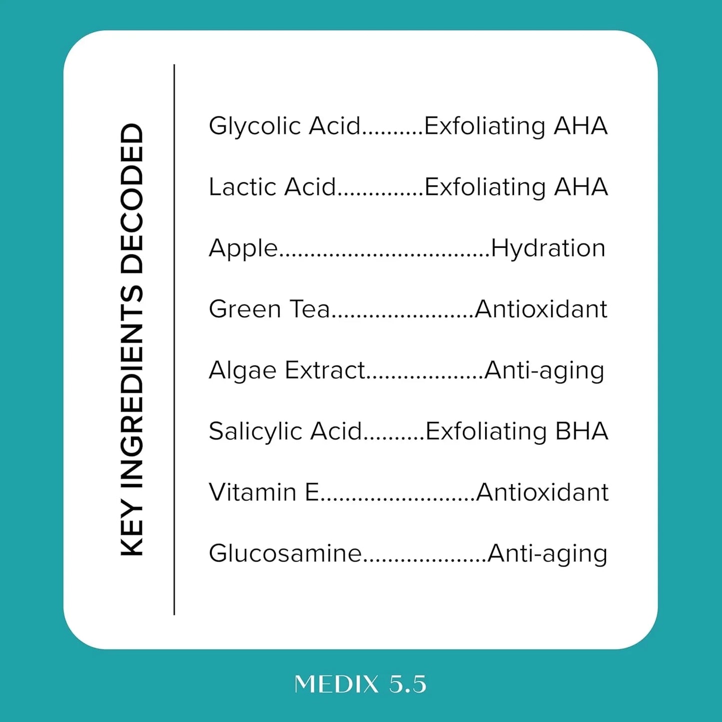 MEDIX 10% Glycolic Acid + Lactic Acid Leave-On Exfoliating Skin Care Body Gel | AHA Exfoliant Body & Face Serum Refines + Softens Dry Dead Skin, Uneven Skin Tone, KP Bumps, & Wrinkles, 1.7 Fl Oz - USA in UK