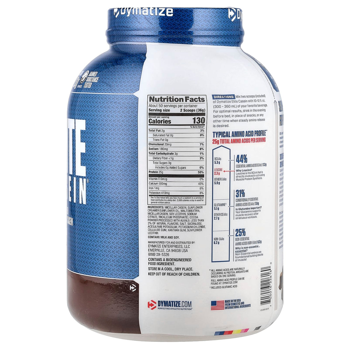 Dymatize Elite Casein, Rich Chocolate, 1.8 kg (4 lb) - view 2
