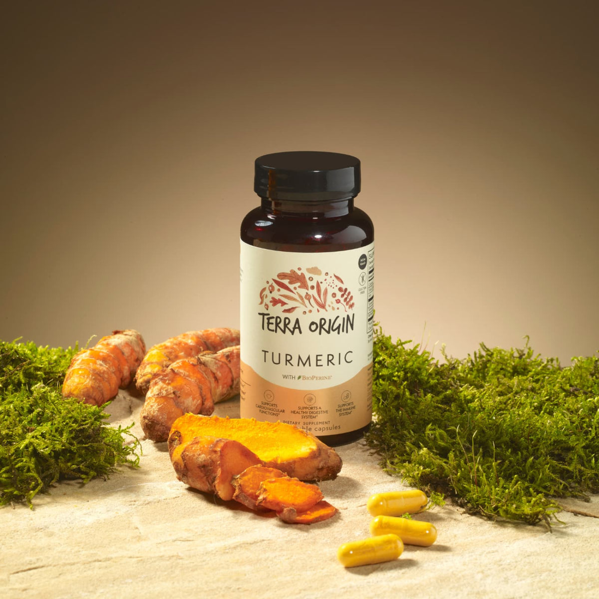 Terra Origin Turmeric with BioPerine, 60 Vegetable Capsules - view 5