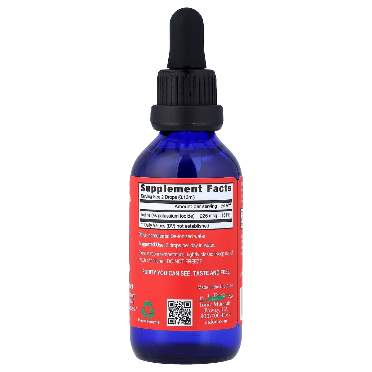 Eidon Ionic Minerals Iodine, Liquid Concentrate, 60 ml (2 fl oz) - view 2