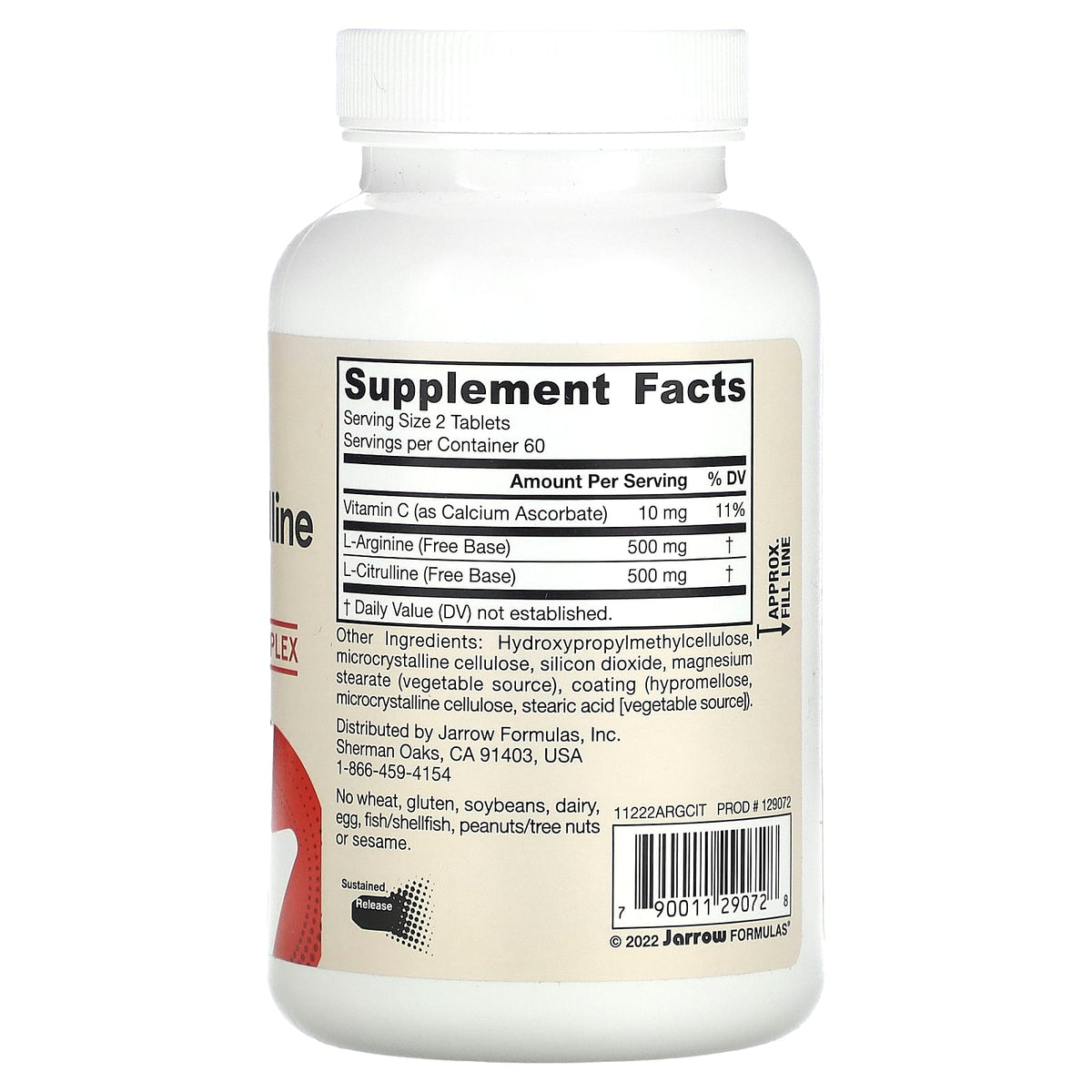 Jarrow Formulas Arginine-Citrulline Sustain, 120 Tablets - view 2