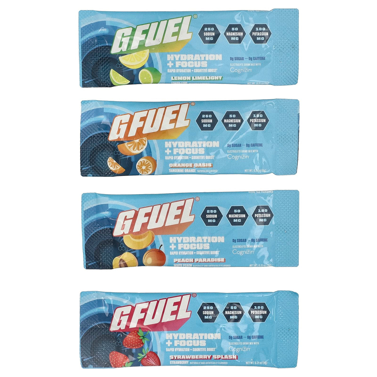G FUEL Hydration + Focus Electrolyte Mix, Variety Pack, 12 Stick Packs - view 3