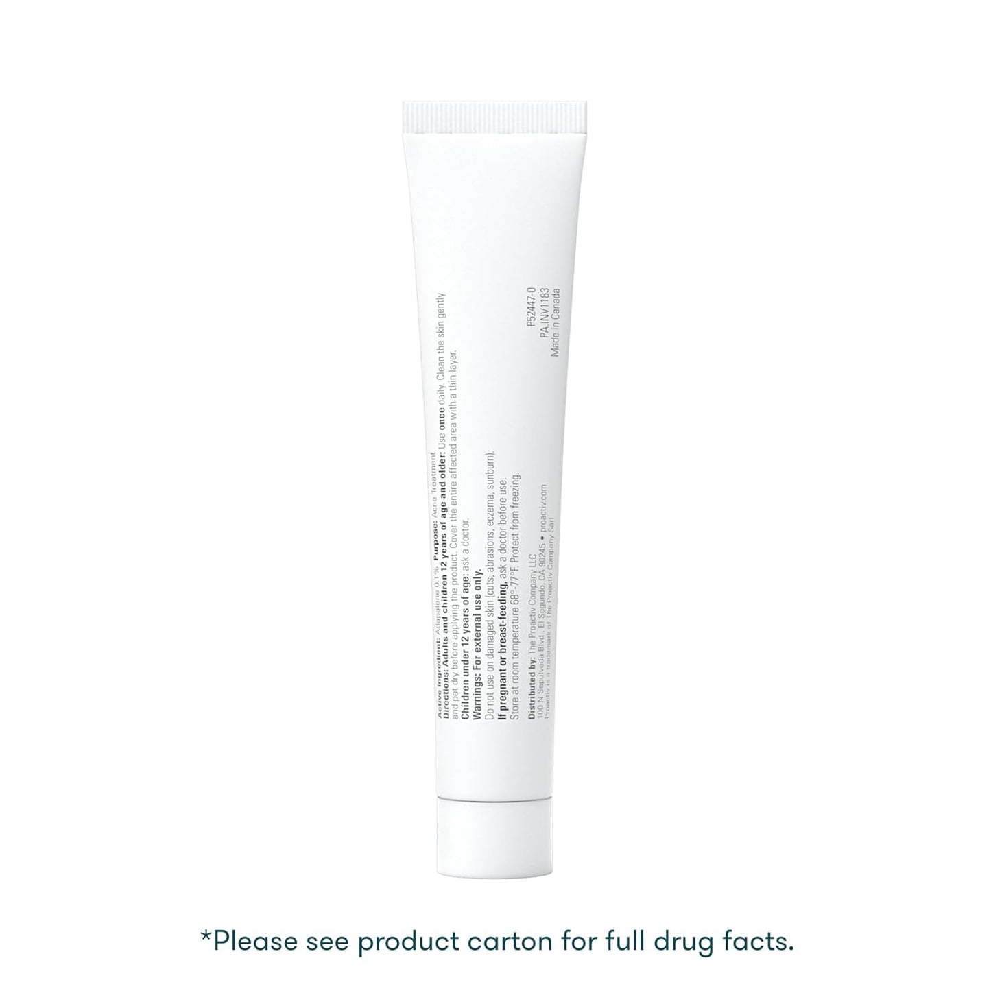 Proactivmd Adapalene Gel Acne Treatment - Prescription Strength Retinoid for Face and Body Acne, .1% Solution, 0.5 Oz
