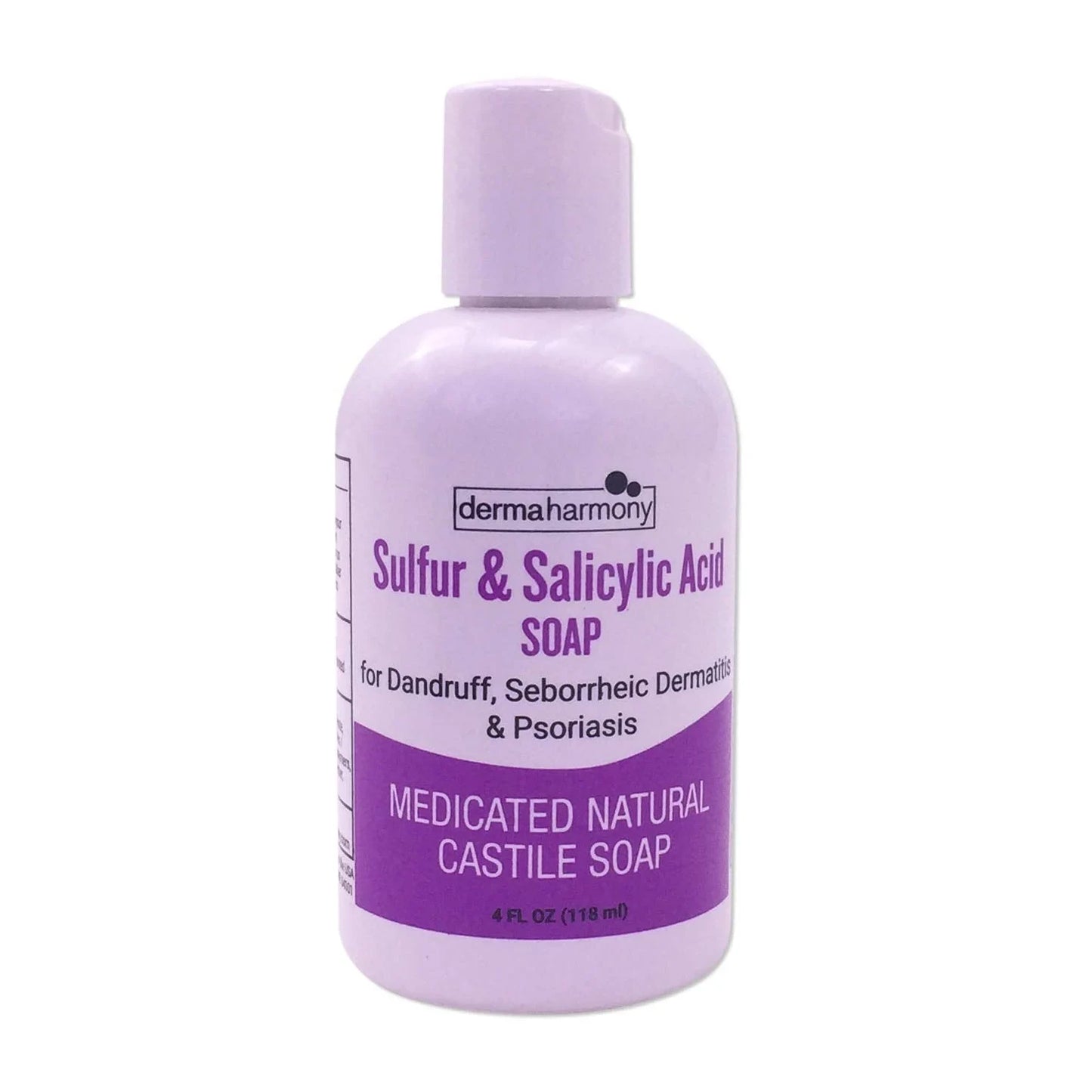 Dermaharmony 5% Sulfur and 2% Salicylic Acid Liquid Castile Soap (4 Fl Oz Bottle) - USA in UK