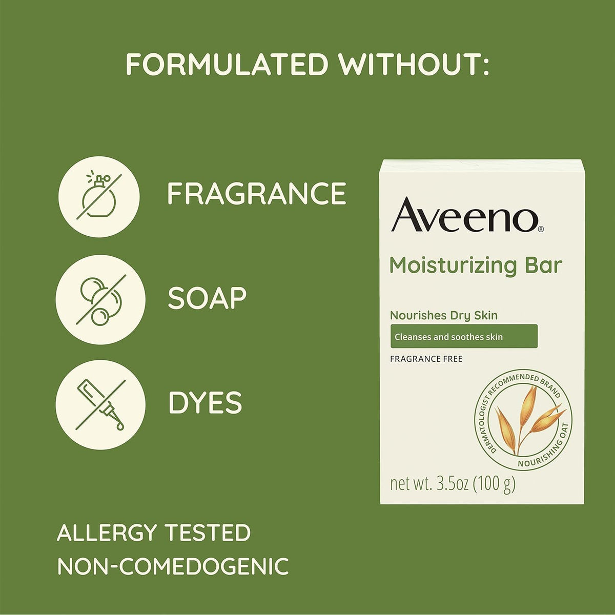 Aveeno Gentle Moisturizing Bar with Oat, Fragrance-Free, 3.5 oz, Pack of 4 - view 6