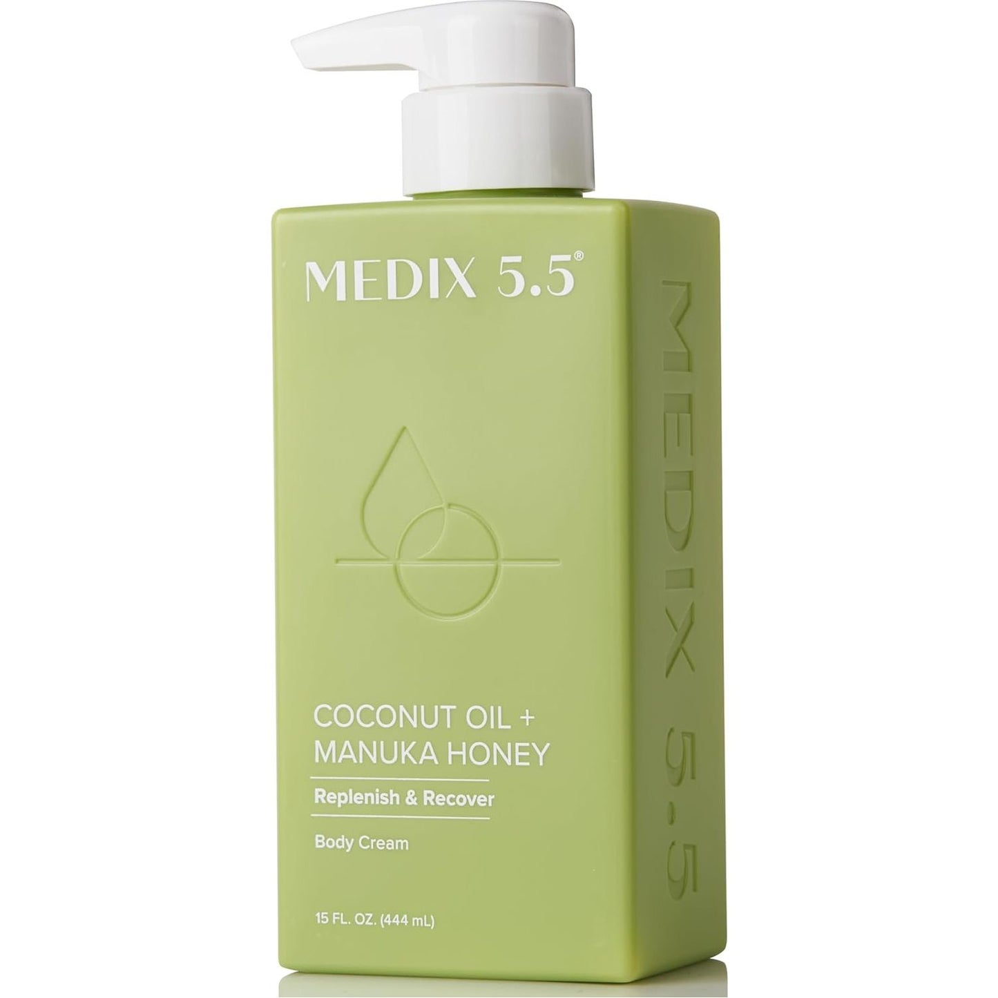Medix 5.5 Coconut Oil Lotion Skin Care Body & Face Moisturizer Cream, W/Manuka Honey, Vitamin E, & Aloe Vera Helps Visually Repair Dry Skin, Scars, Stretch Marks, & Wrinkles, 444 Ml