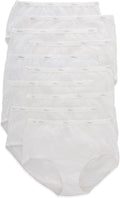 Hanes Women's Cotton Briefs, White, US Size 7, Pack of 10