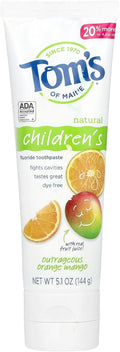 Tom's of Maine Children's Fluoride Toothpaste, Orange Mango, 144 g (5.1 oz)