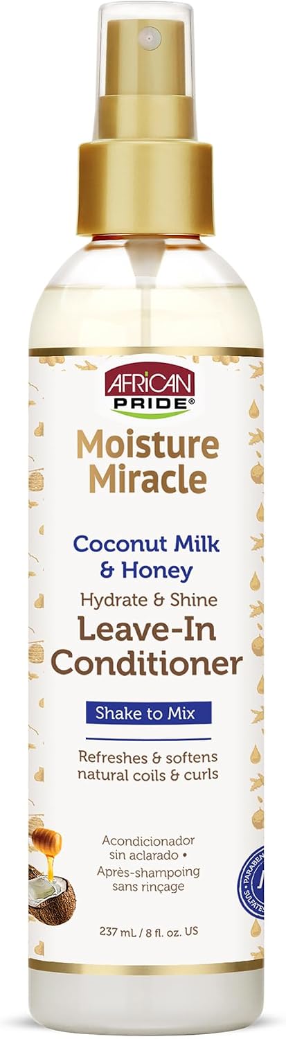 African Pride Moisture Miracle Coconut Milk & Honey Leave-In Conditioner 8 oz