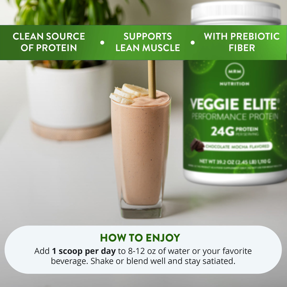 MRM Nutrition Veggie Elite Protein, Chocolate Mocha, 1.11 kg (2.45 lb) - view 6