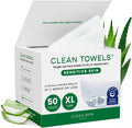 Clean Skin Club Sensitive Skin Clean Towels XL, 50 Count