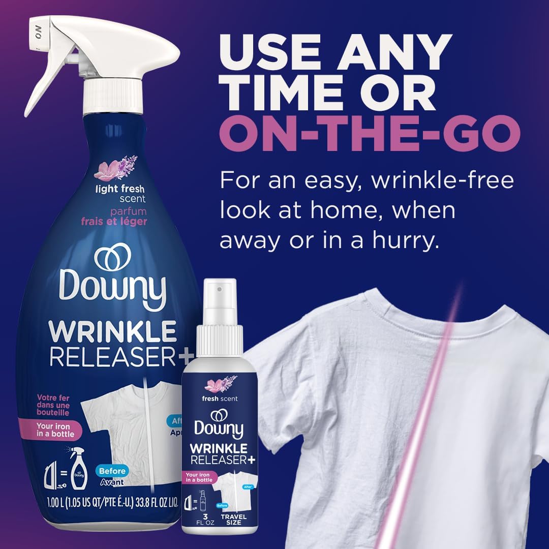 Downy Wrinkle Releaser Plus Light Fresh Scent 1 L (33.8 fl oz), Pack of 2 - view 5