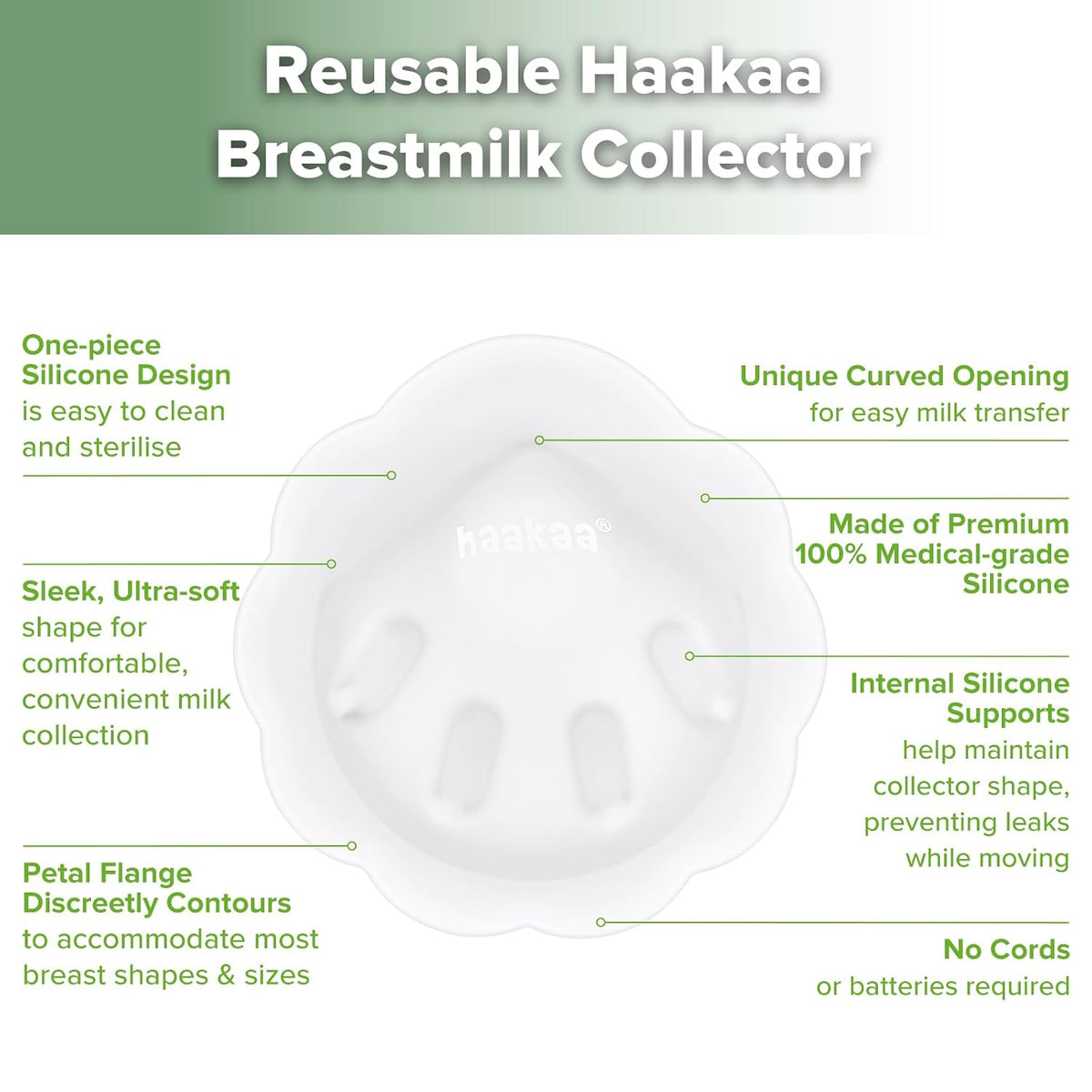 haakaa Petal Soft Silicone Milk Collector for Breastfeeding - view 6