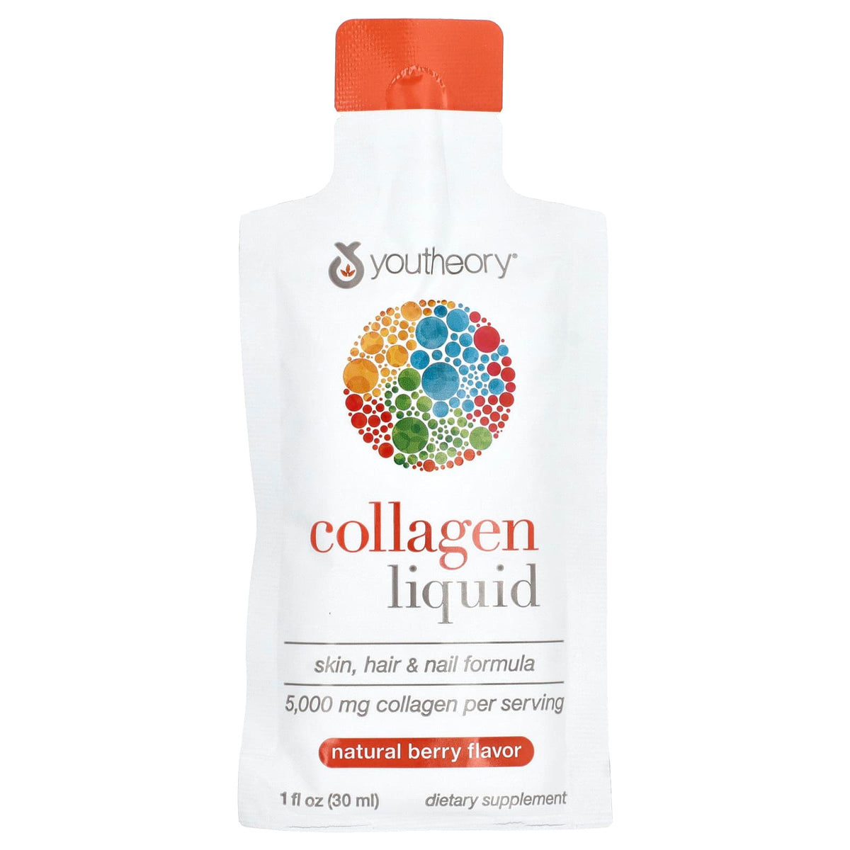 Youtheory Liquid Collagen, Natural Berry, 5,000 mg, 12 Tubes of 30 ml (1 fl oz) - view 3